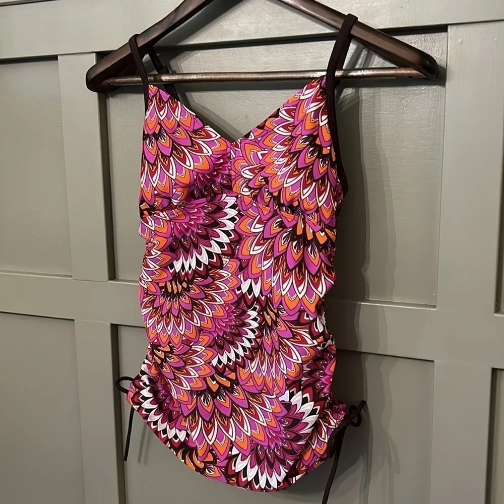 PRANA Tankini Swim Top Convertible Straps Adjustable Sides Size Small - Picture 3 of 6
